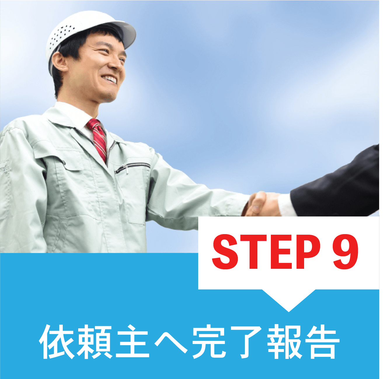 解体工事流れステップ9依頼主への完了報告